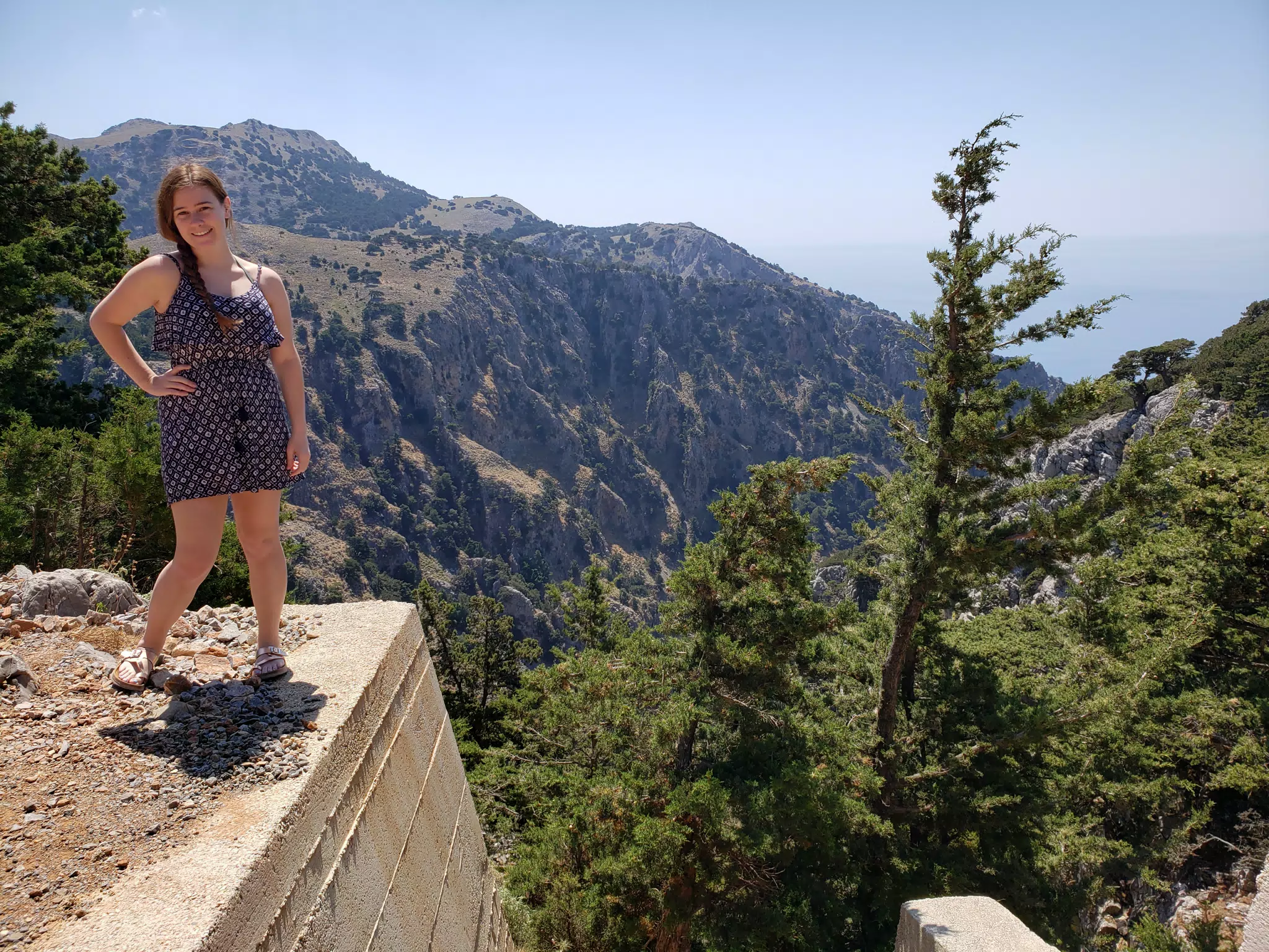 Madeline Posing Above Canyon in Southern Crete