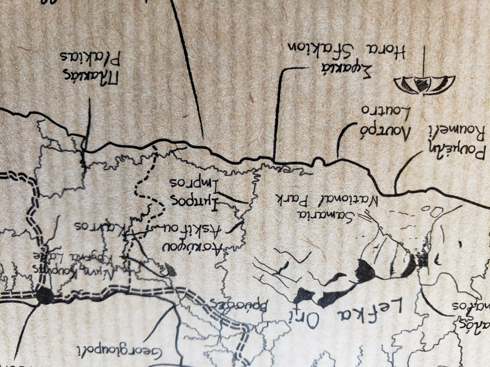Map of Crete on Menu