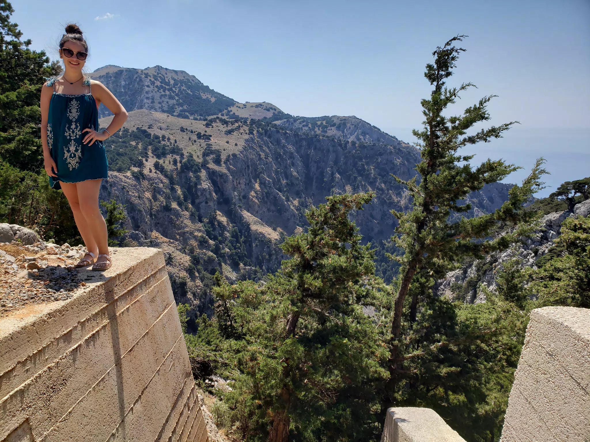 Emily Posing Above Canyon in Southern Crete
