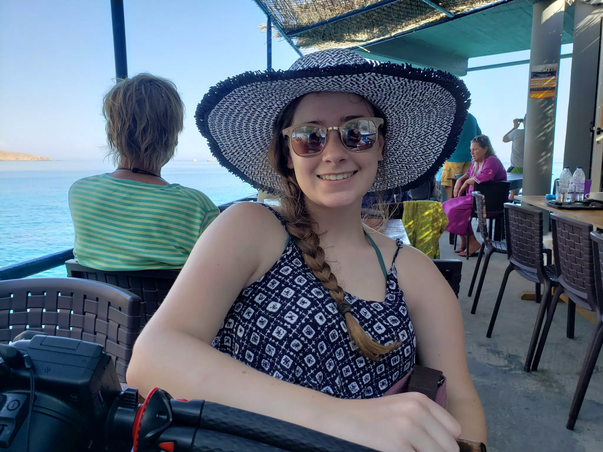 Madeline Waiting at Restaurant