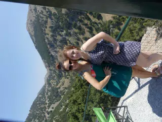 Emily and Madeline Posing at Gorge