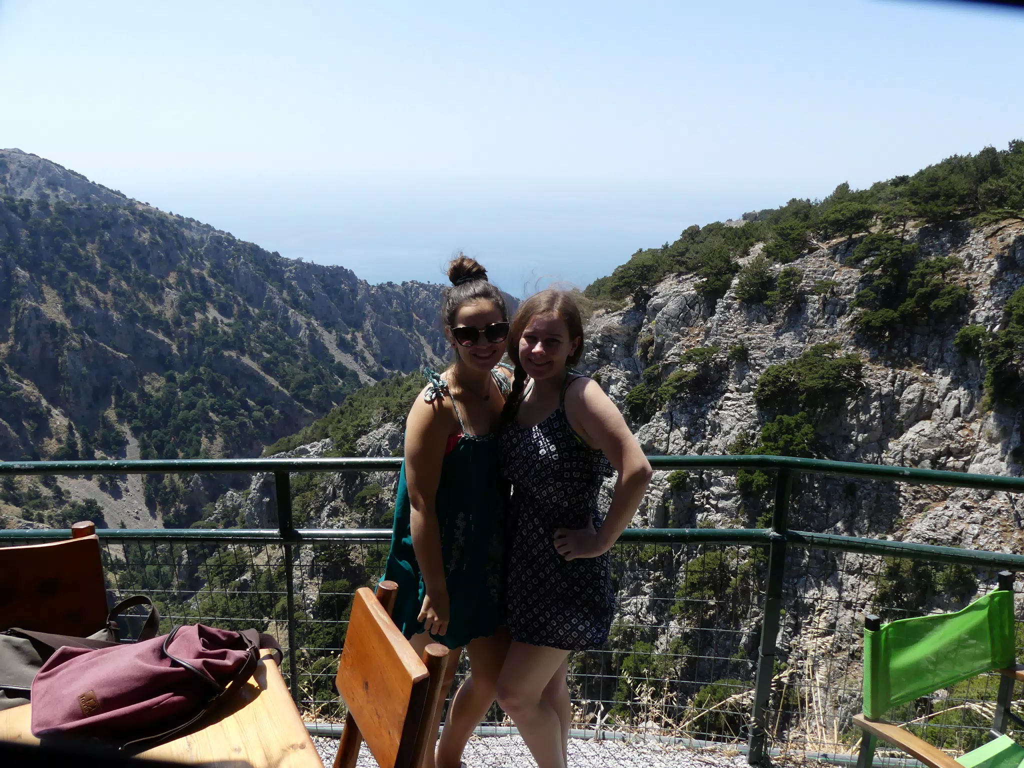 Emily & Madeline Posing at a Gorge on Crete