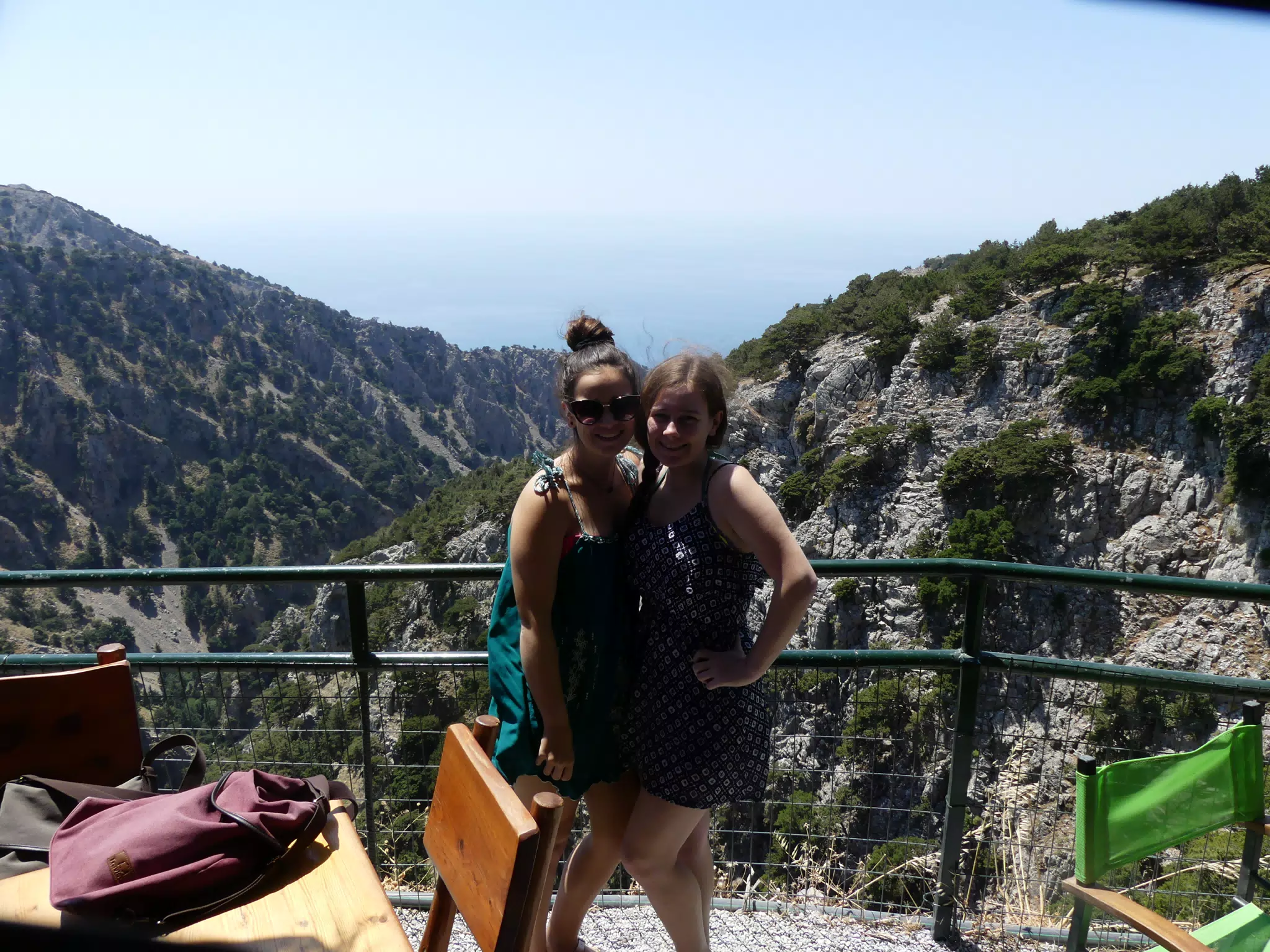 Emily & Madeline Over Gorge on Crete