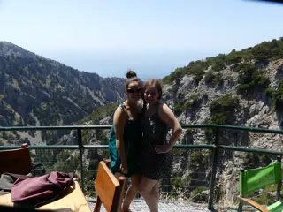 Emily & Madeline Over Gorge on Crete