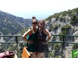 Emily & Madeline Posing at Cretan Gorge