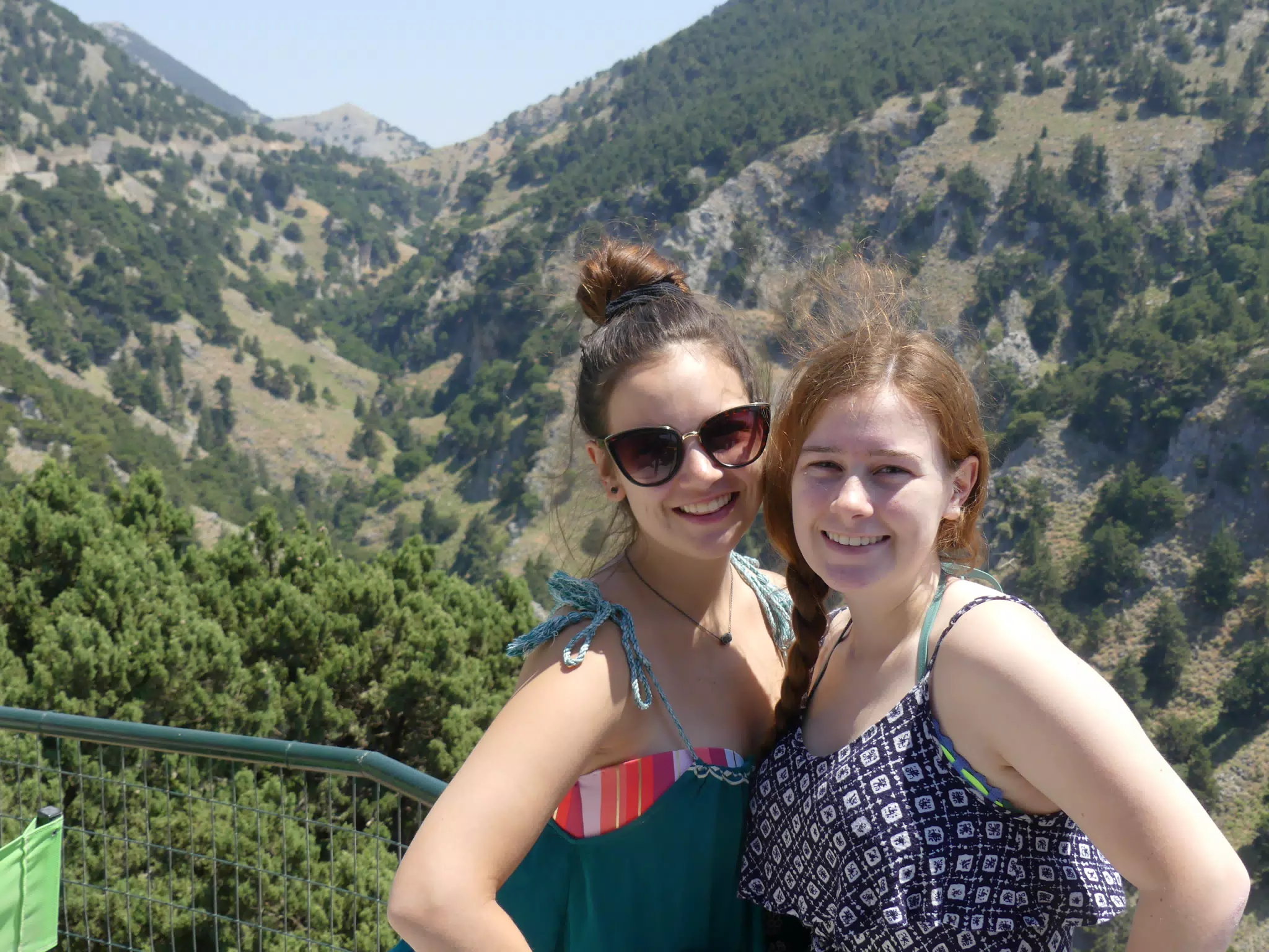 Emily & Madeline Posing on Crete Over Gorge