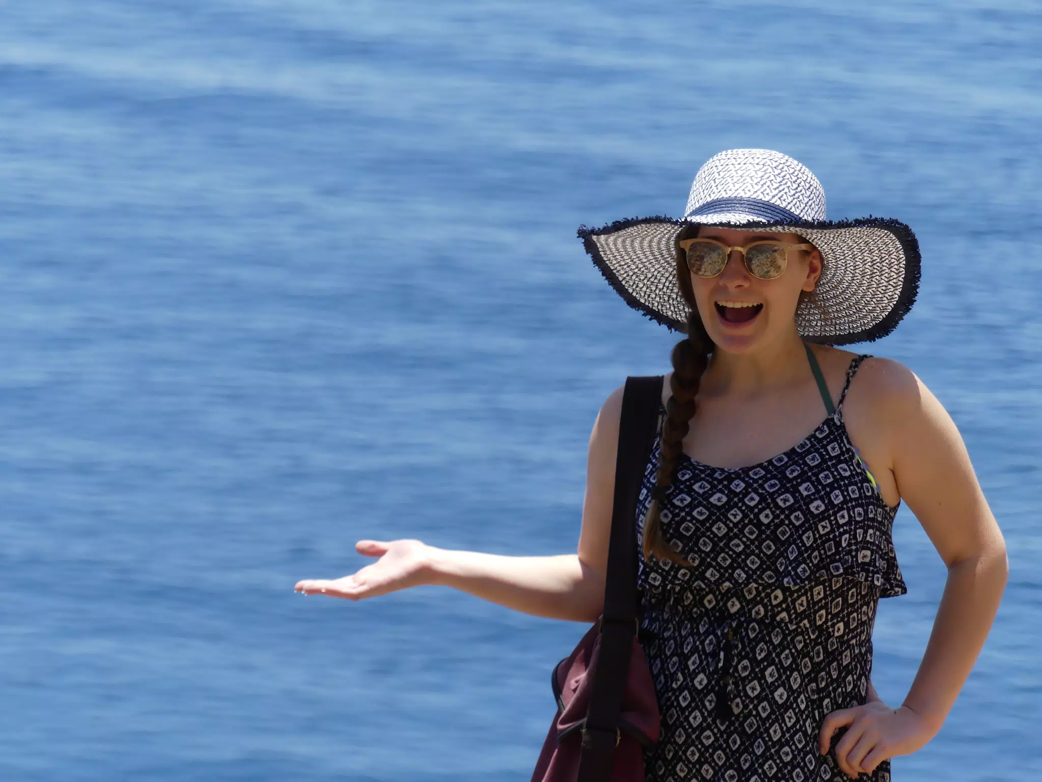 Madeline Posing by Libyan Sea in Southern Crete