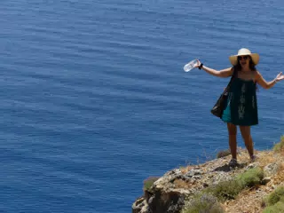 Emily by the Libyan Sea on Beach Trail