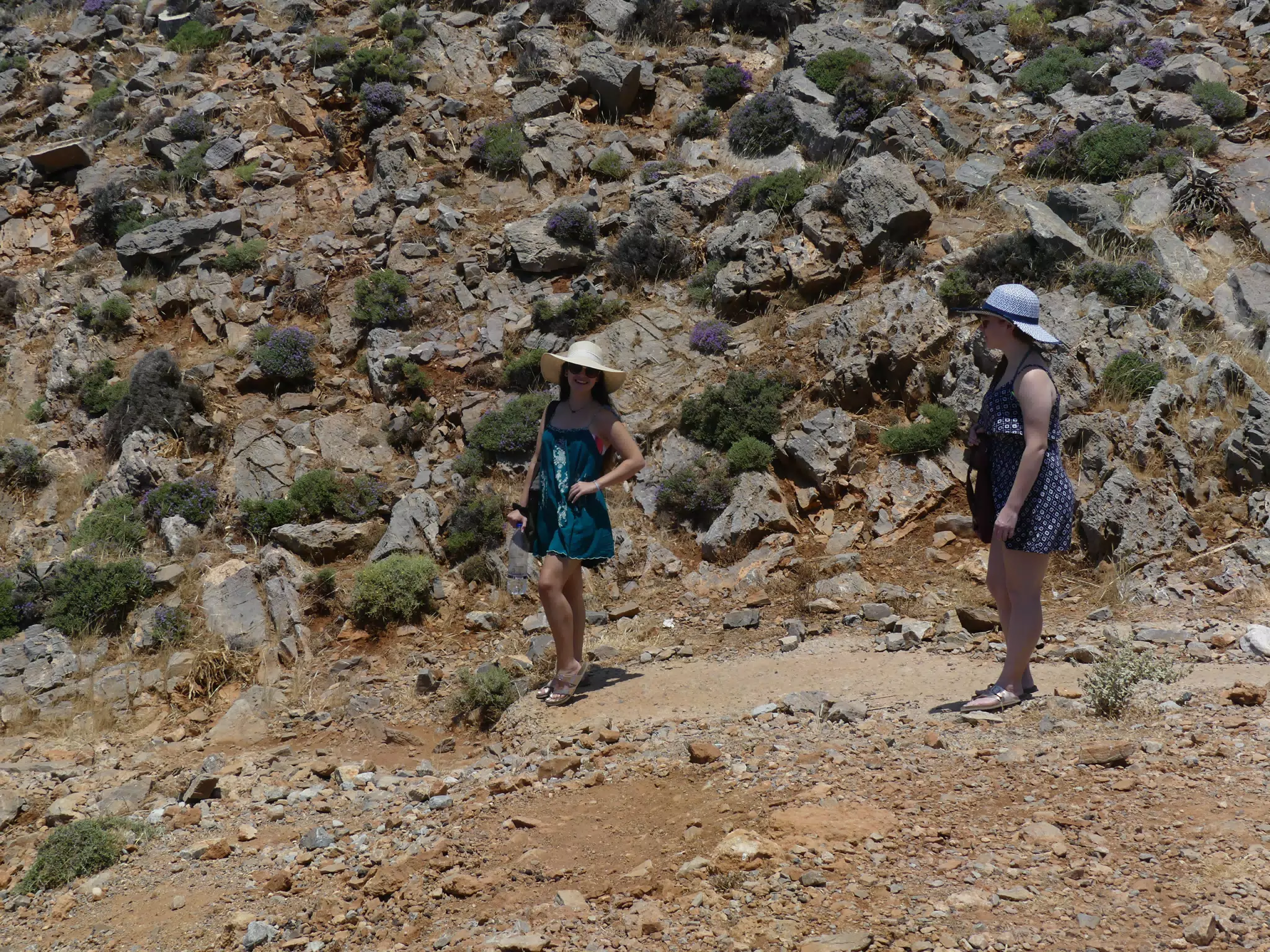 Emily and Madeline on the Glyka Nera Trail