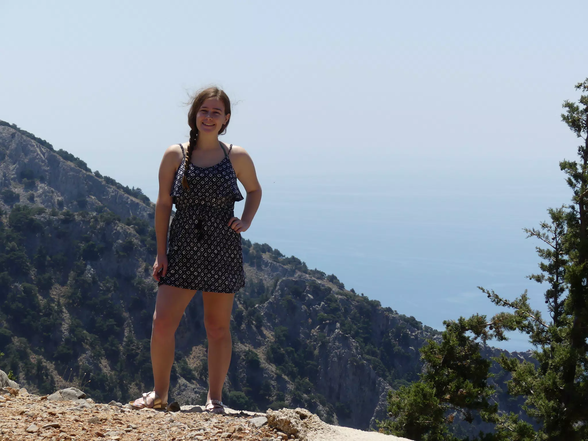 Madeline Posing by the Sea in Crete