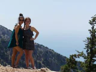 Emily and Madeline Over the Sea on Crete