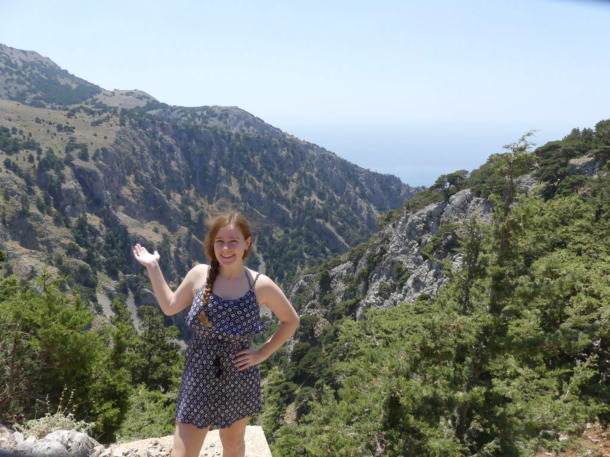 Madeline Posing by Cretan Gorge