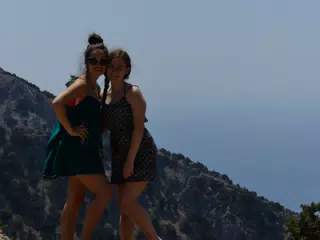 Emily & Madeline Above the Sea on Crete