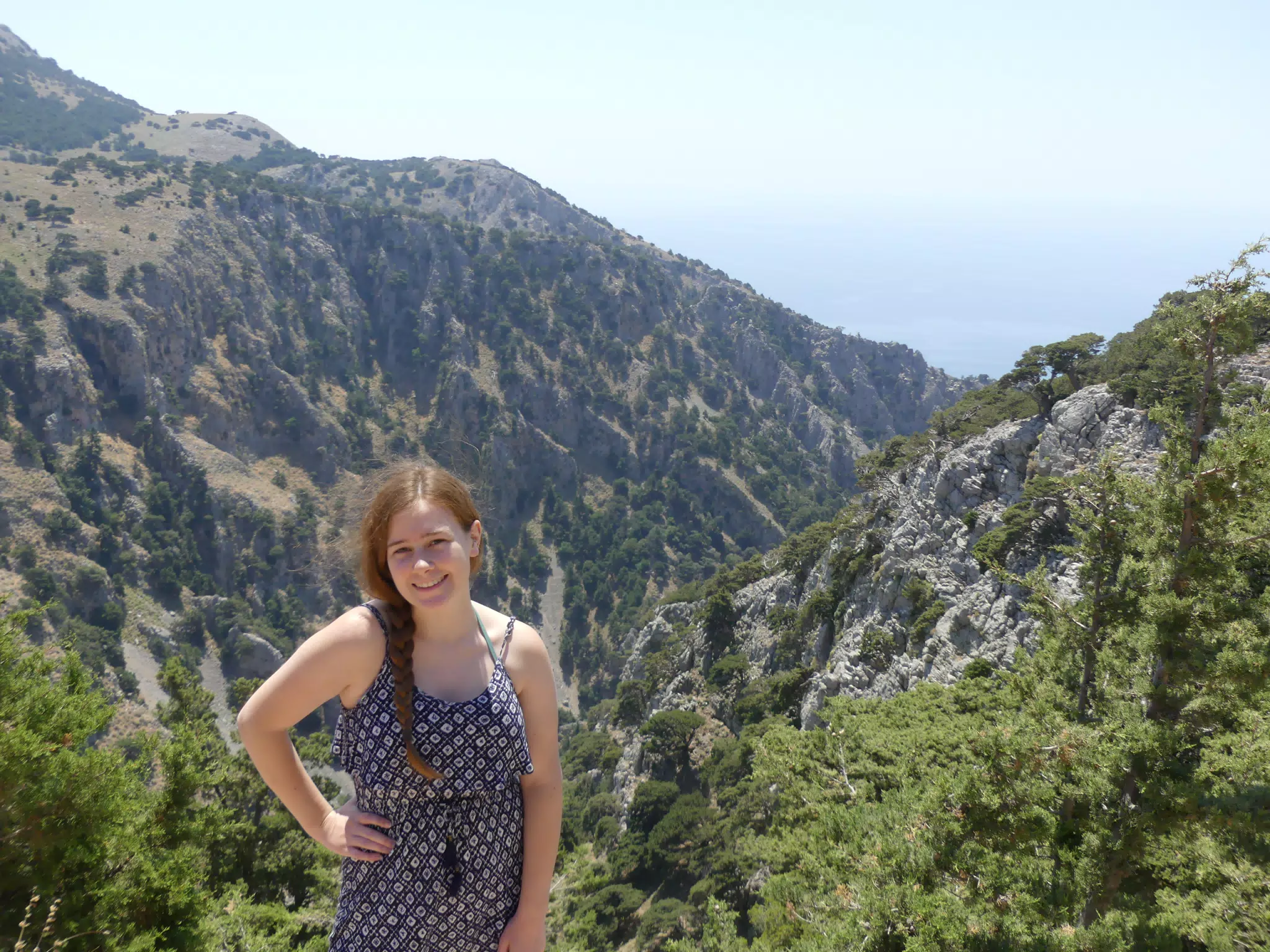 Madeline Posing Over Canyon on Crete