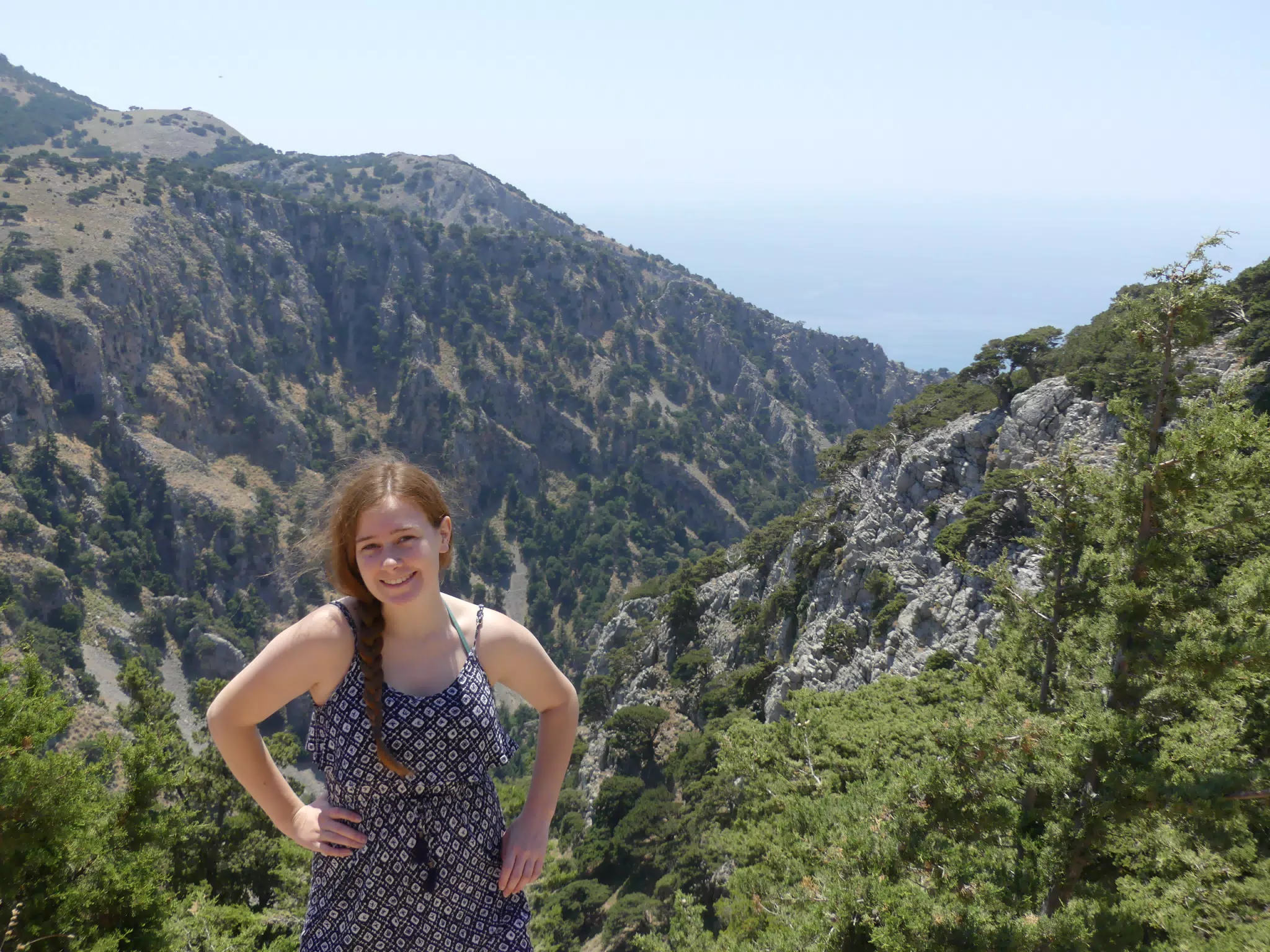 Madeline on Crete Above Gorge