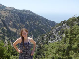 Madeline on Crete Above Gorge