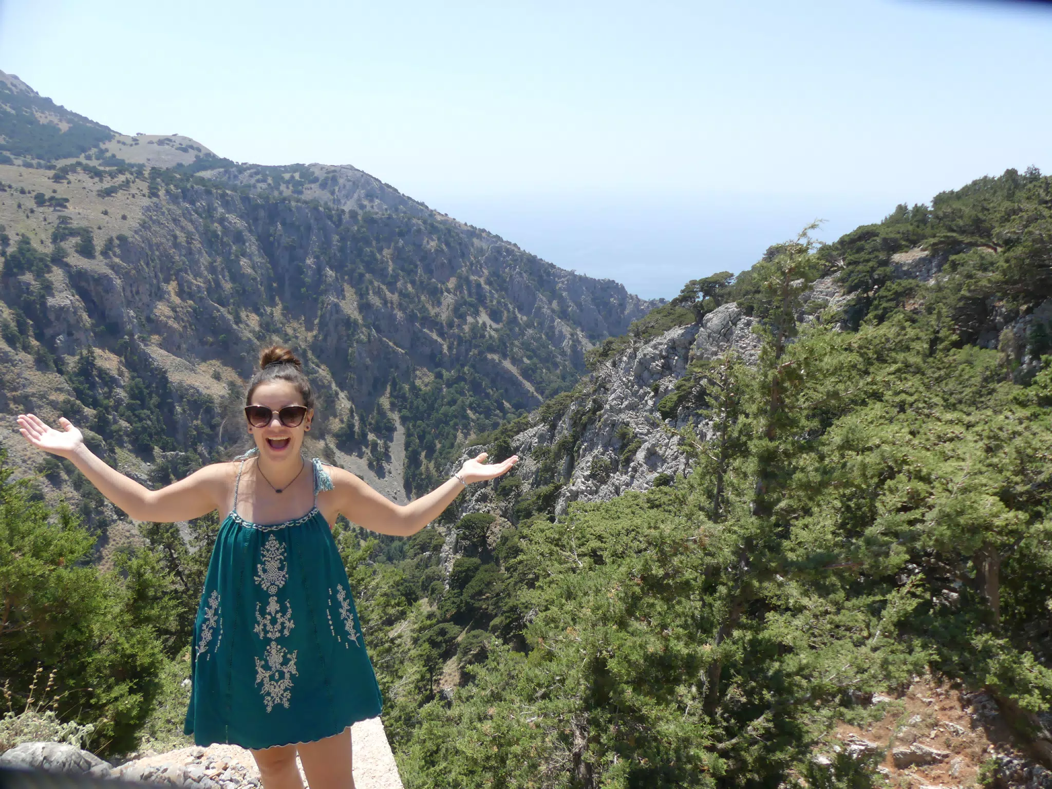 Emily Posing on Crete Above Canyon