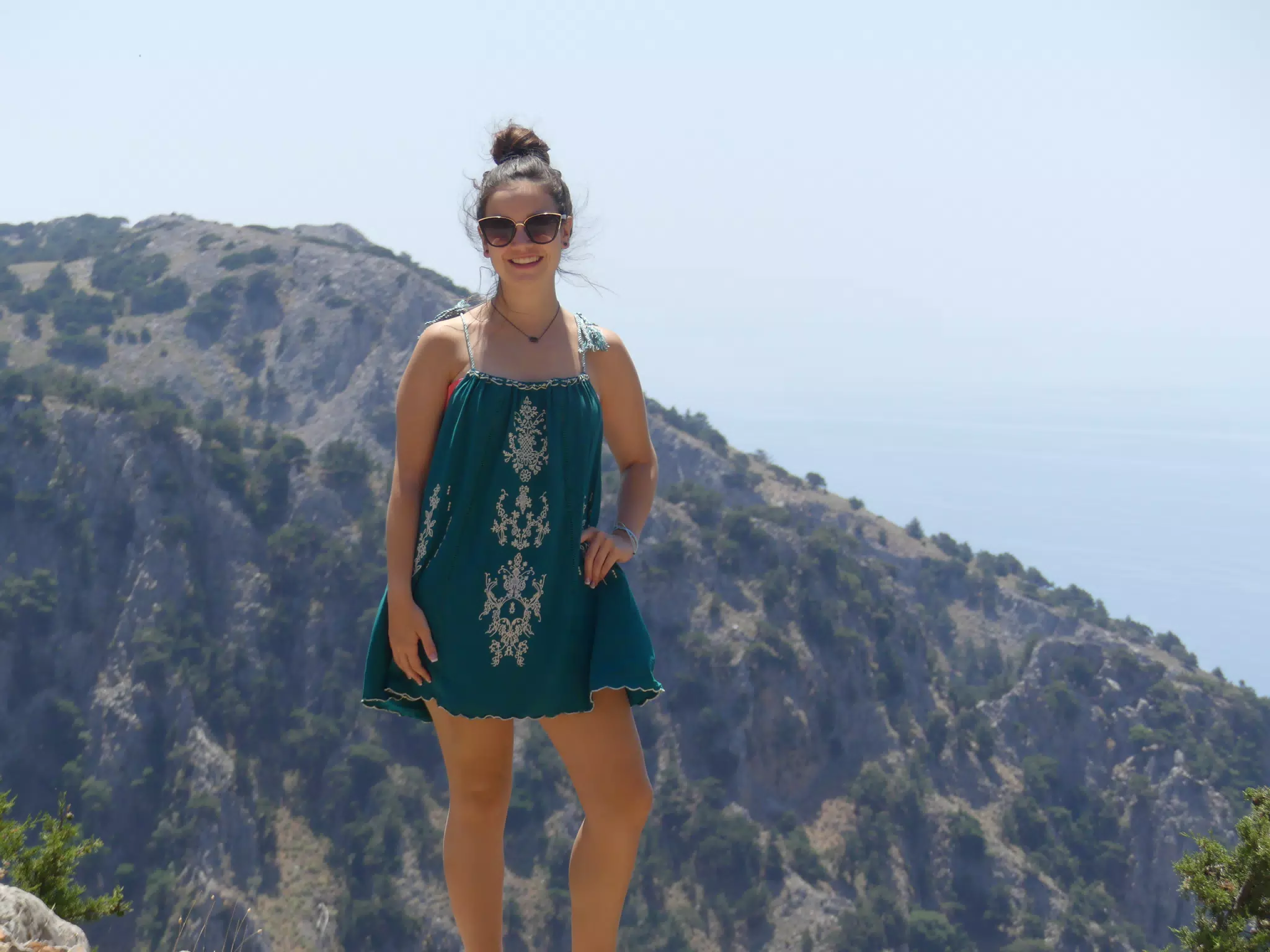 Emily Posing on Crete Over Canyon