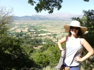 Emily Above the Lasithi Plateau