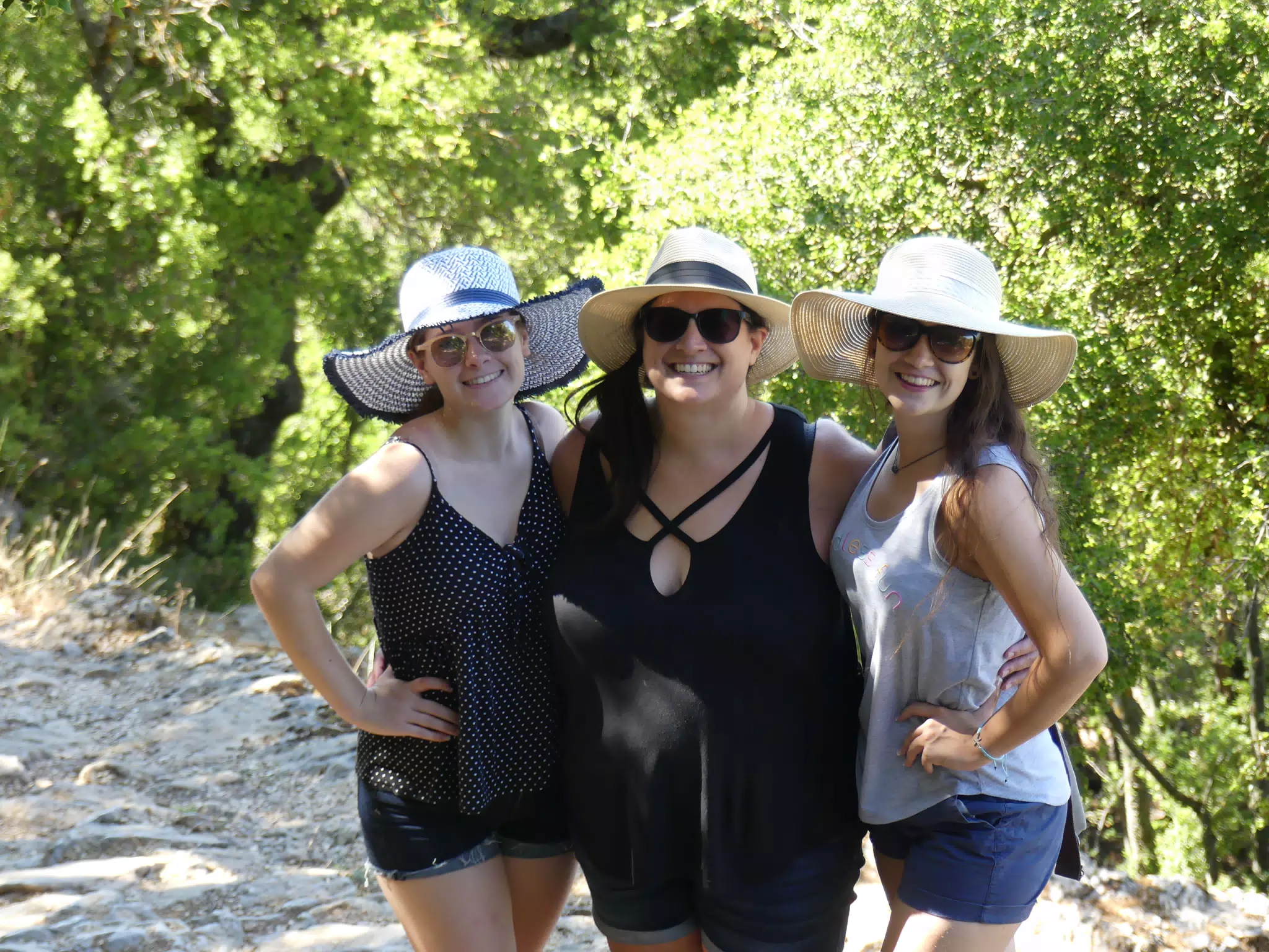 Madeline, Dominica and Emily on the Trail to the Psychro Cave Above the Lasithi Plateau