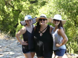Madeline, Dominica and Emily on the Trail to the Psychro Cave Above the Lasithi Plateau
