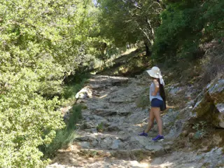 Emily on Trail to Psychro Cave