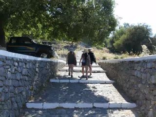 The Girls Starting Up the Trail to the Cave of Zeus