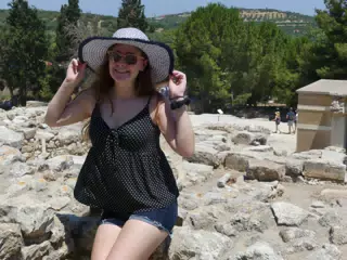 Madeline at the Ruins of Knossos