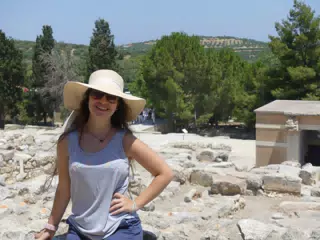 Emily at the Ruins of Knossos