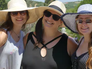 Emily, Dominica, and Madeline at the Ruins of Knossos