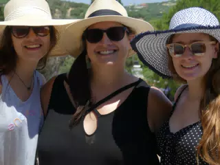 Emily, Dominica, and Madeline at the Ruins of Knossos