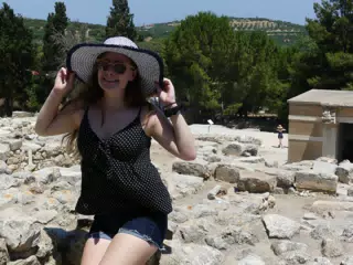Madeline at the Ruins of Knossos