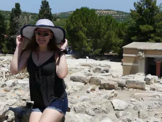 Madeline at the Ruins of Knossos