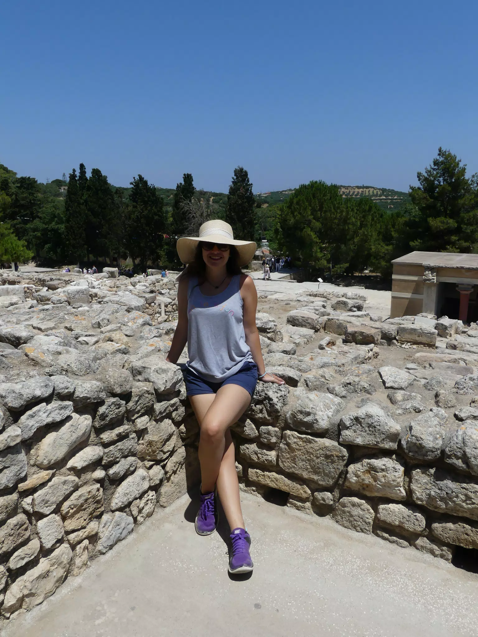 Emily Posing at the Ruins of Knossos
