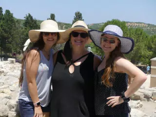 Emily, Dominica, and Madeline at the Ruins of Knossos