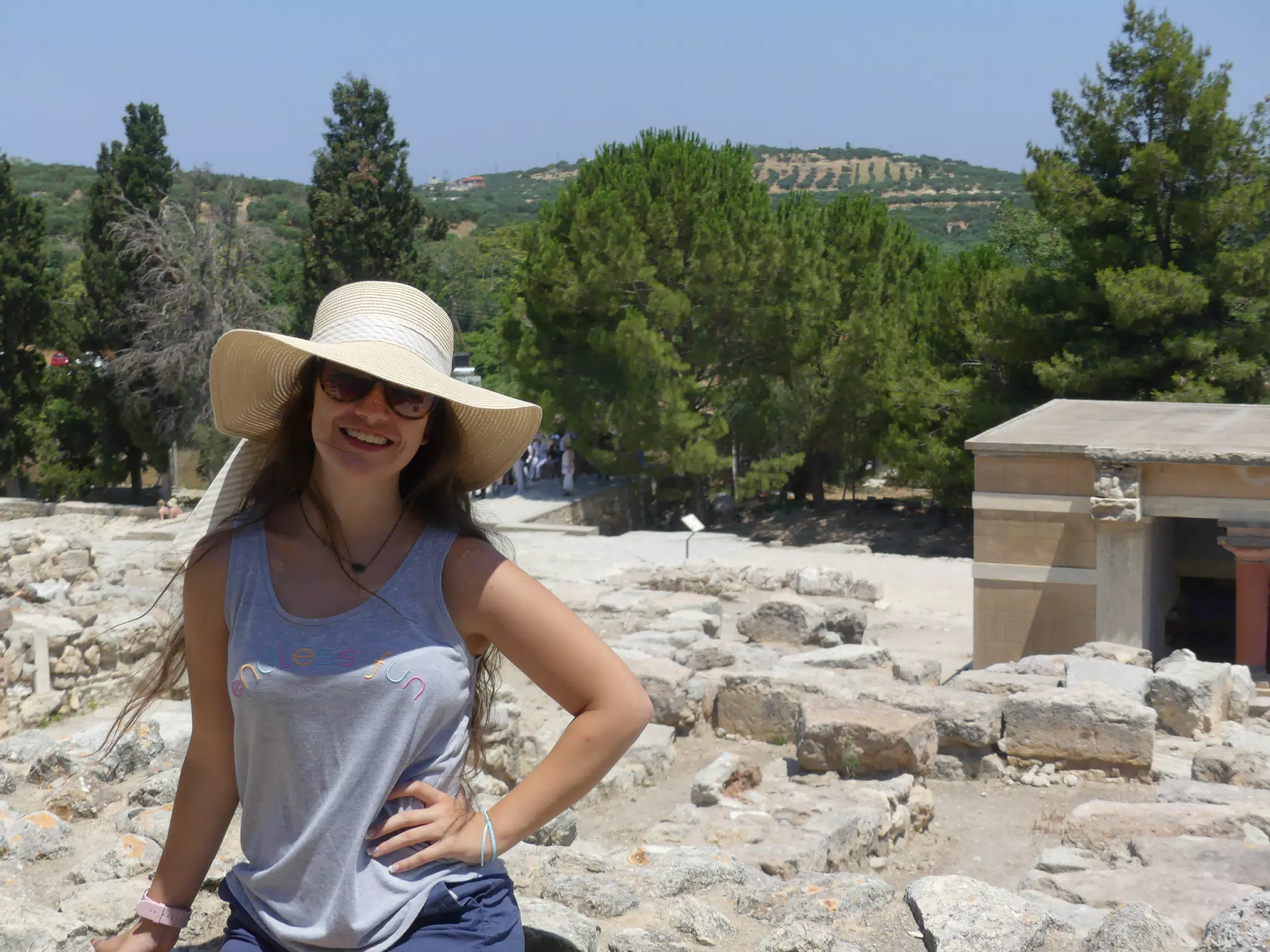 Emily at the Ruins of Knossos