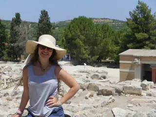 Emily at the Ruins of Knossos