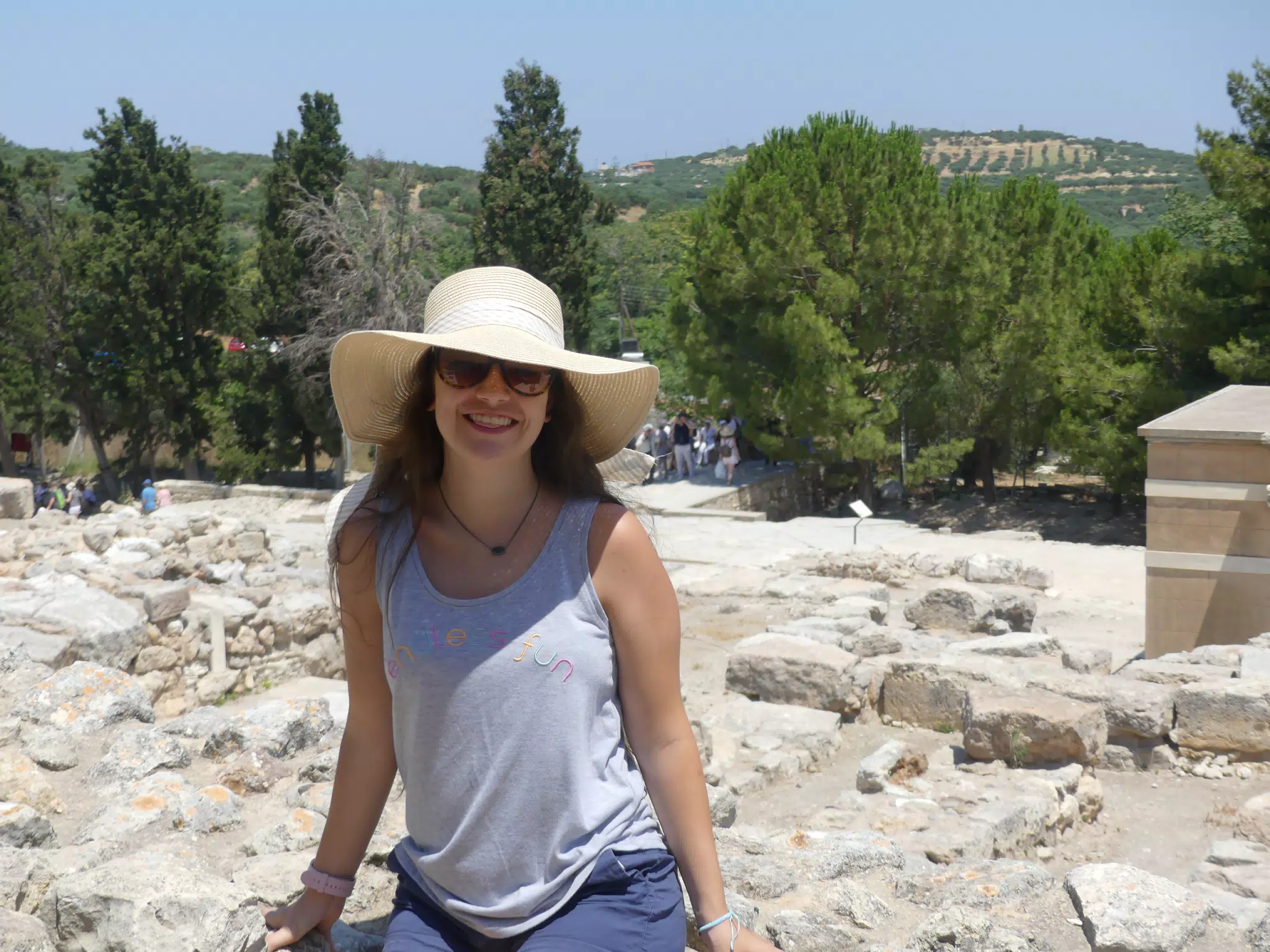 Emily at the Ruins of Knossos