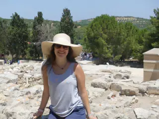 Emily at the Ruins of Knossos