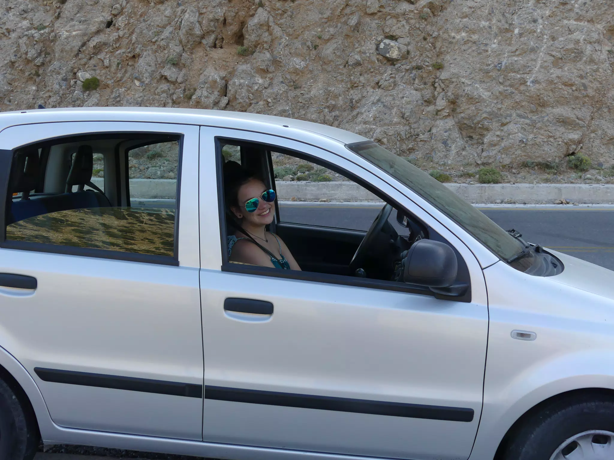 Emily Waiting in Fiat Panda