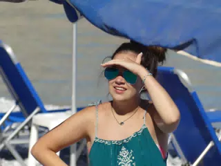 Emily Looking in the Distance on Beach