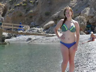 Madeline on Glyka Nera Beach on Crete