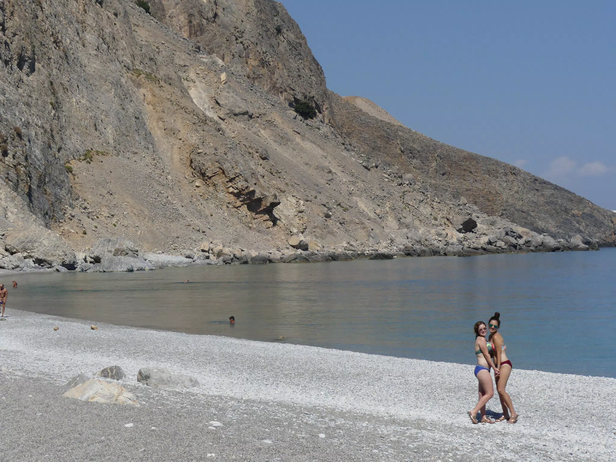 Madeline and Emily on the Beach at Glyka Nera