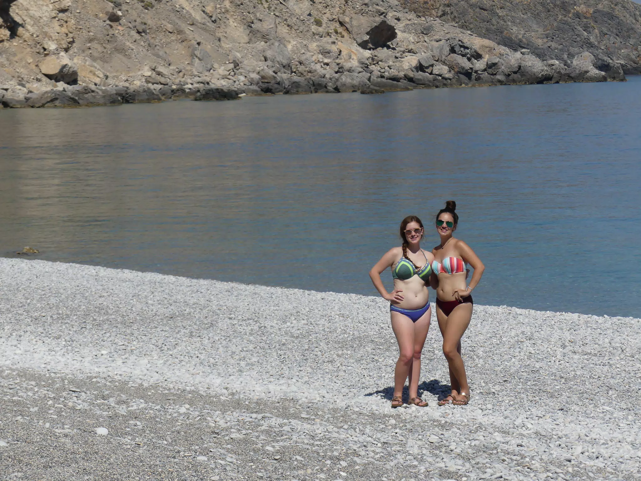 Madeline & Emily on Glyka Nera Beach