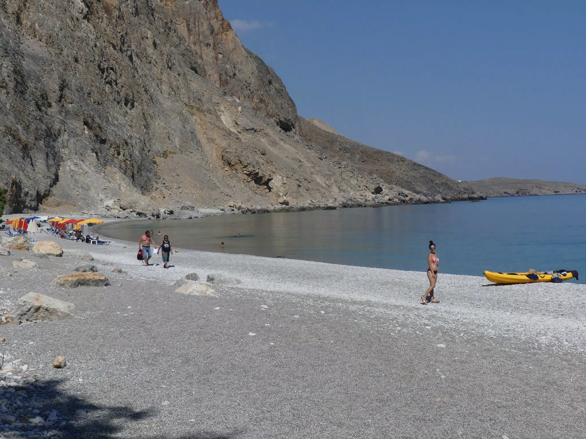 Emily Grice on Glyka Nera Beach