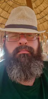 Scott with Hat on Kolatsos Beach