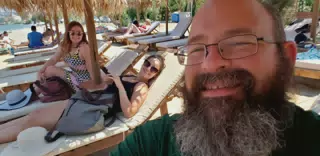 Madeline, Emily & Scott on Kolatsos Beach, Crete