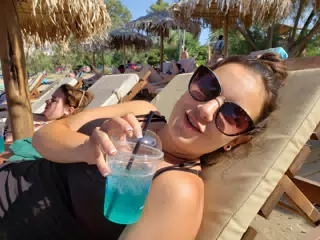 Emily with Hurricane at the Almy, Kolatsos Beach, Crete