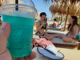 Beach Drink on Kolatsos Beach