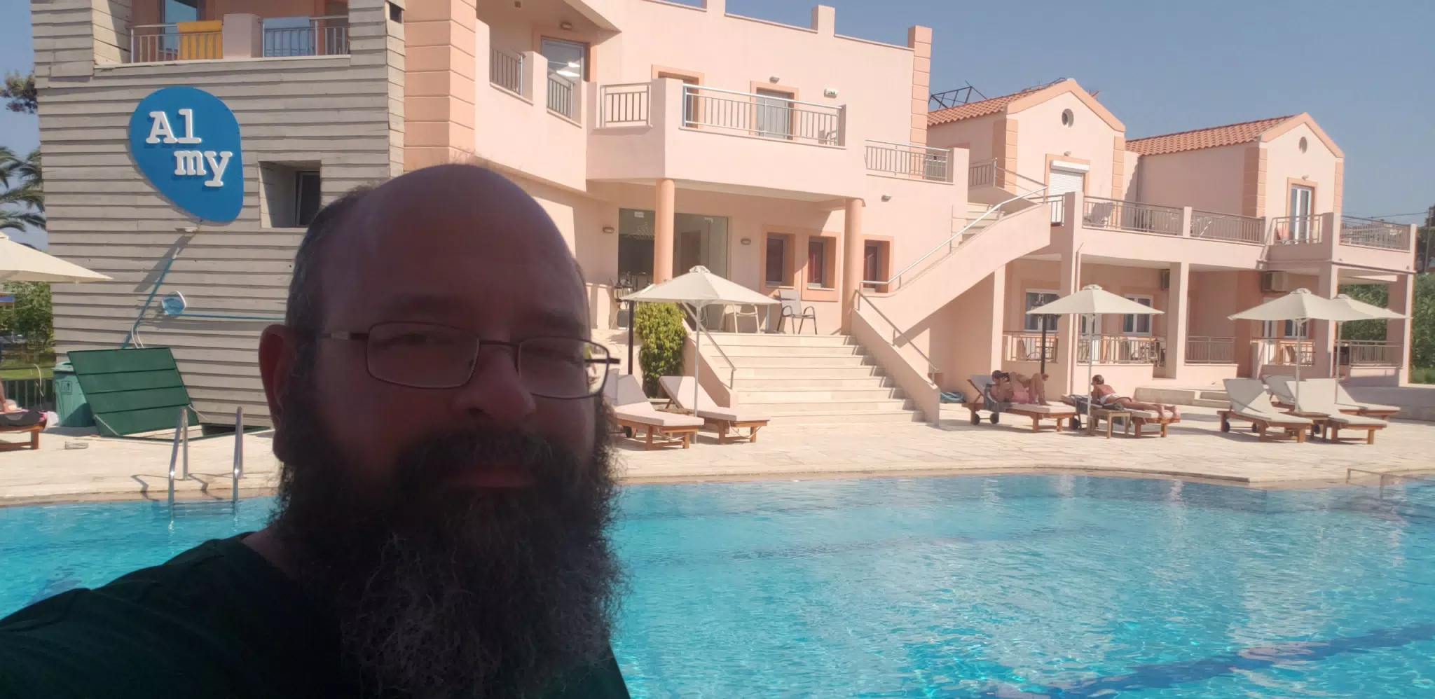 Scott at the Almy Hotel, Kolatsos Beach